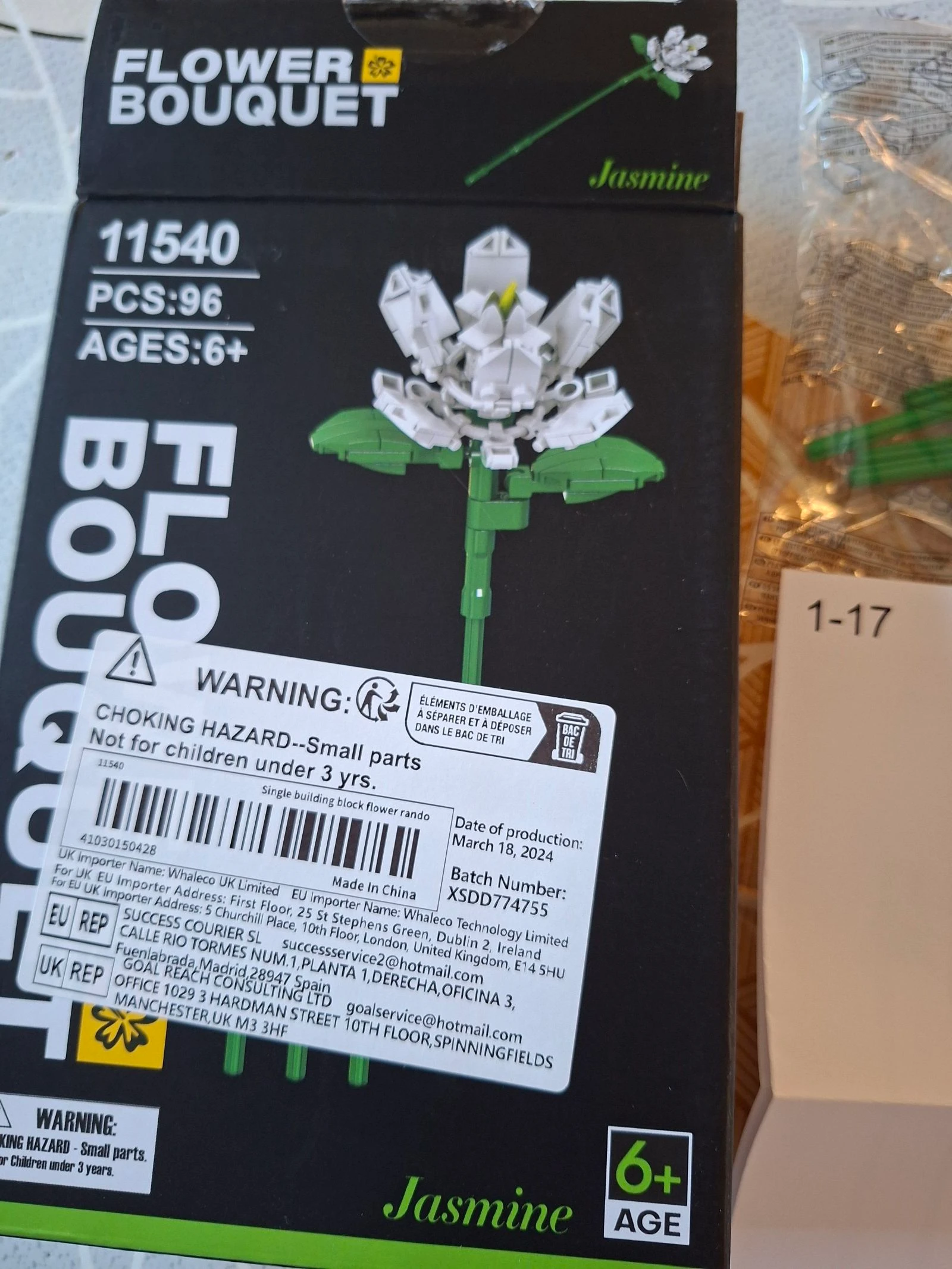 Kit de construction Fleur Jasmin – Compatible briques de construction – Neuf